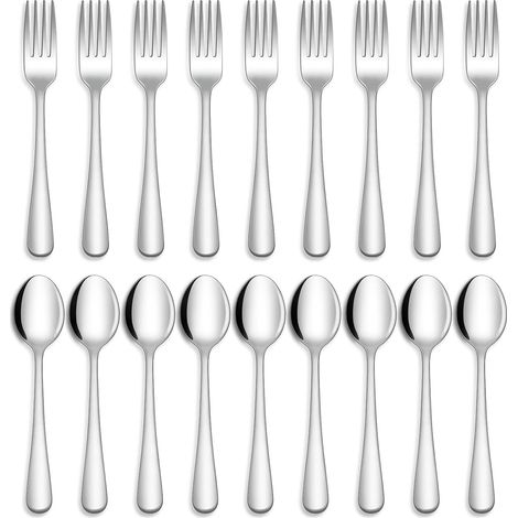 Couverts - Ensemble 24 Pièces Fourchette Cuillère Acier Inoxydable 18/10 - Maison Cuisine Salle À Manger - 12 × Fourchette 12 × Cuillère (1/5)