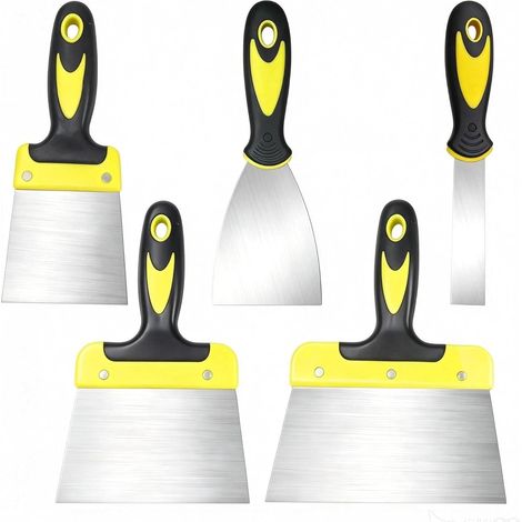 Couteau à Enduire, Spatules, Multifonctions Spatule Mastic Spatule de Peinture en Acier Inoxydable, Truelle à Plâtre, Couteaux à Spackle avec Manche en Plastique pour Masticage (1/5)
