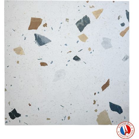 Aelle - Carrelage sol / mur effet terrazzzo coloré 80x80 cm STRACCIATELLA NACAR - Vendu par boîte de 1.28 m² (1/5)
