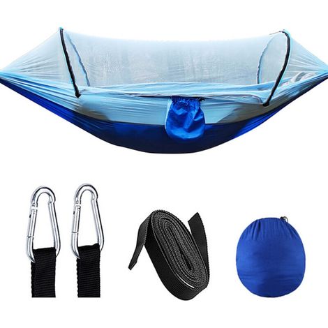 Filiyano-Hamac de camping avec filet en taffetas de nylon 210T, hamac-tente à ouverture rapide automatique pour une utilisation en extérieur, 260 x (1/5)