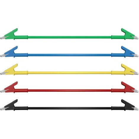 Lot de 5 câbles de test robustes à pince crocodile 1 mètre de fil flexible à double extrémité pour les tests électriques, haute conductivité (1/5)