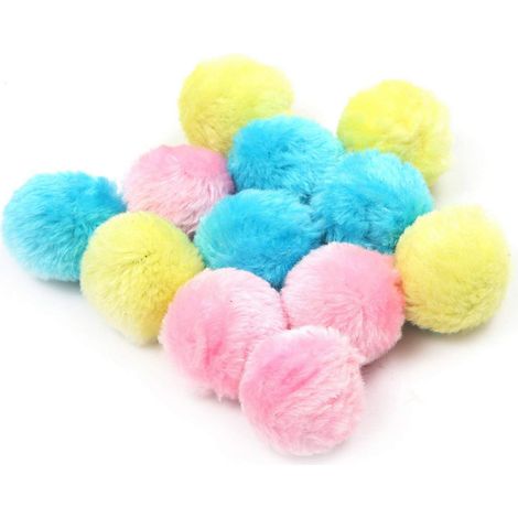 Set mit 6 Katzenspielzeugen, darunter eine Plüschrasselkugel, geeignet für Katzen und Kätzchen. (1/5)