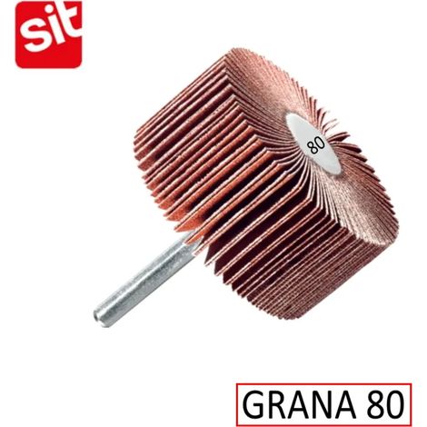 SPAZZOLA SIT ABRASIVA LAMELLARE DIAMETRO 50 MM GRANA 80 CON GAMBO (1/2)