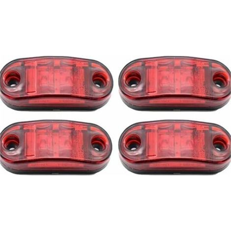 pair 4 packs de feux de position latéraux à LED, 12-24V blanc rouge, feux d'avertissement double face, feux de stationnement de remorque de camion, feux de dégagement