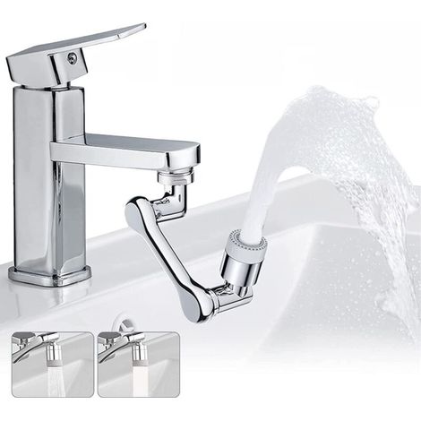 Mousseur Robinet Rotatif 1440 Degrés,Robinet d'Extension Multifonctionnel,Rallonge Robinet Mélangeuse 2 jets pour Cuisine Salle Bain (1/5)