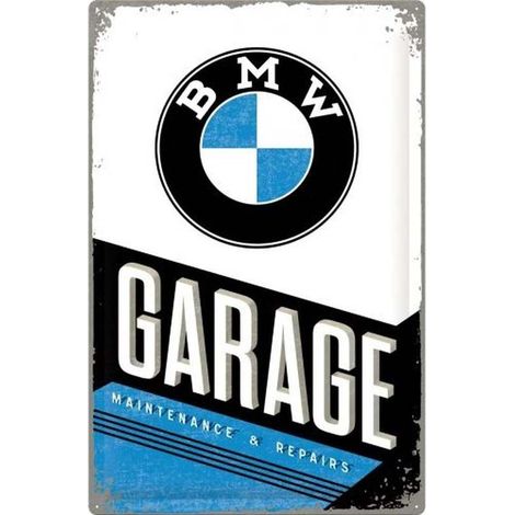 Plaque décorative en métal en relief 40 x 60 cm BMW Garage
