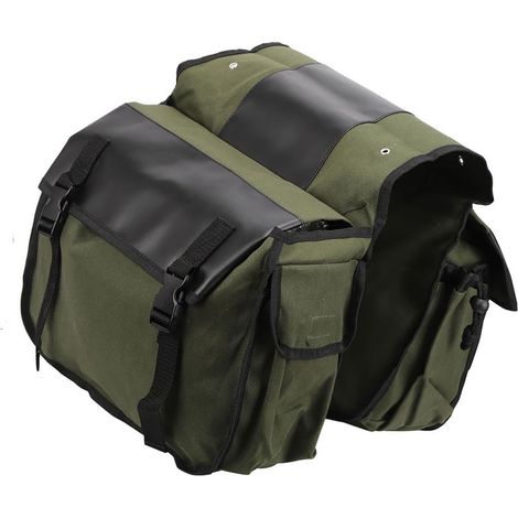 Fahrrad-Seitentaschen, Canvas-Fahrradtasche, Satteltasche mit großem Fassungsvermögen, Gepäckträger für Fahrräder im Freien (1/5)