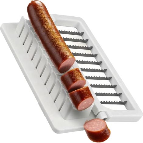 Kitchen Sausage Cutter, Hot Dog Cutting Tool, Safe, Easy to Clean, Cucumber, Banana, Hot Dog, Sausage, Ham (1/4)