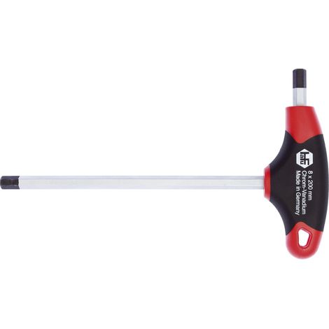 HAFU Sechskant Stiftschlüssel 2K T-Griff mit Seitenabtrieb 3,0 mm Länge 125 mm