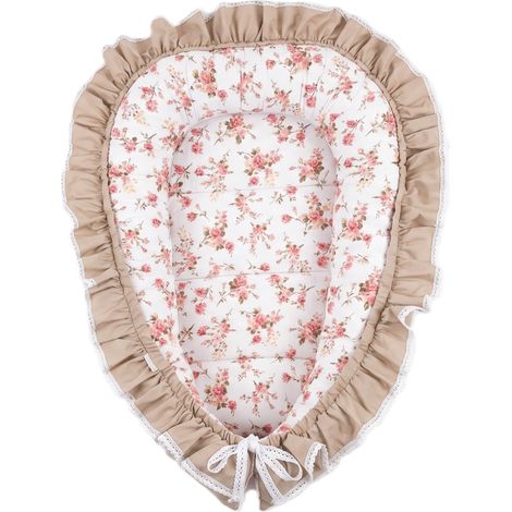 Sciarpa a bozzolo in cotone con volant della collezione Romantic Roses - con pizzo bianco (1/5)
