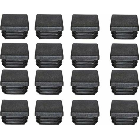Bouchon Plastique 40x40mm Embout Tube Carre Noir Plastique Embout Bouchons D'obturation pour Pieds de Meuble Trampoline 16PCS (1/5)
