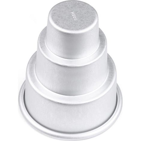 Moule À Gâteau Ronde - En Alliage D'aluminium - Pour Gâteaux À Étages - 3 Pièces (S M L) - 3 À 6 Cm De Diamètre - 8 Cm De Hauteur