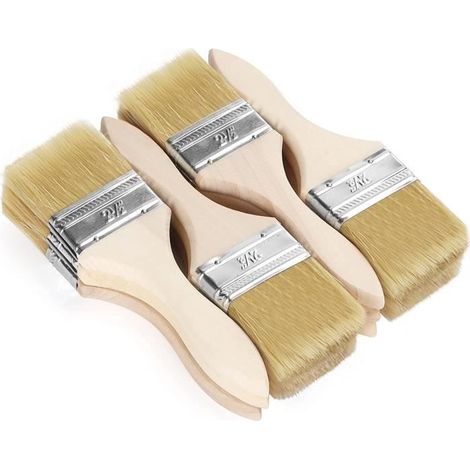 Lot de 12 Pinceaux Peinture Mur - Tête de la Brosse 6 cm & Taille Totale de la Brosse 19,5 cm - Pinceau Plat Peinture pour Peinture (1/4)