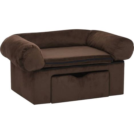 Canapé pour chien avec tiroir Marron 75x50x38 cm Peluche