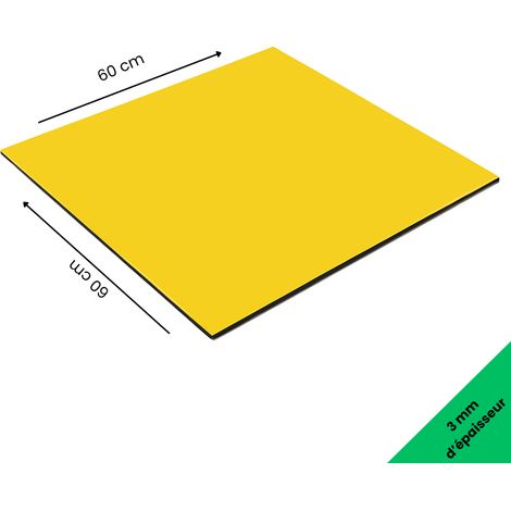 Panneau aluminium composite Jaune 600x600 mm – Épaisseur 3 mm – Plaque rigide déco ou pro, intérieur/extérieur (1/5)
