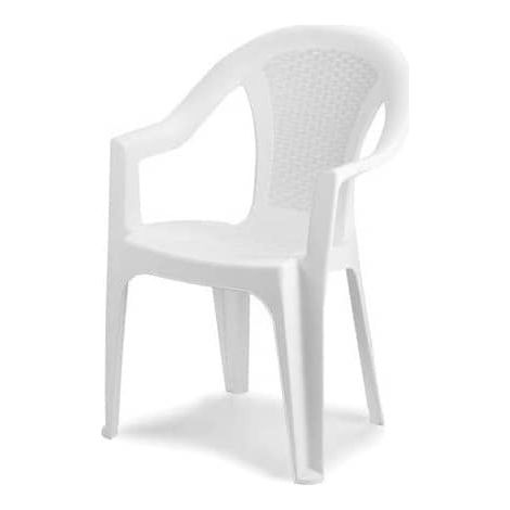 PROGARDEN sillon resina kora blanco , Sillón Resina Kora Blanco. -Marca: Progarden. -Silla resina monoblock respaldo bajo blanco. -Fabricado en resina de alta calidad. -Color blanc (1/3)