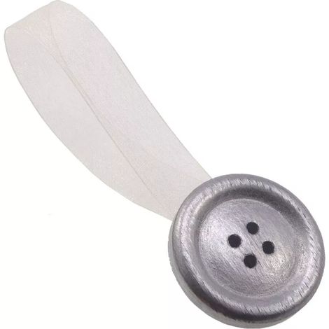 2 miniclip bottone mm38/24 per arricciare/decorare le tende - colore argento.