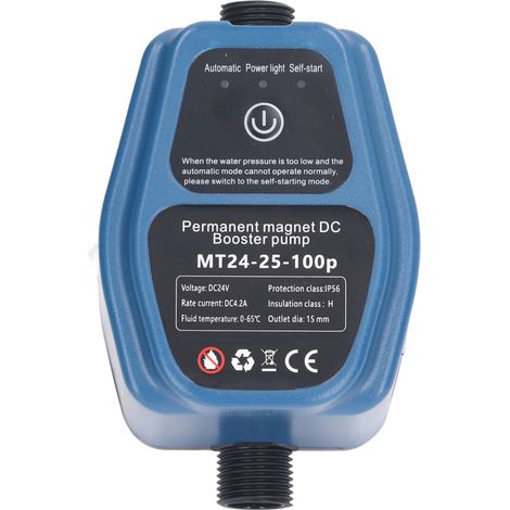 Surpresseur de pression d'eau 100 W 24 V 25 L IP56, pompe de surpression automatique intelligente pour douche, prise 100-240 V