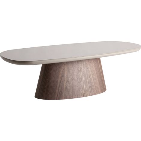 Table basse contemporaine taupe et noyer - taupe et noyer brun (1/5)