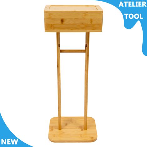 ATELIER 25.47in porte-papier toilette en bois de bambou, porte-papier toilette, porte-papier toilette libre (1/5)