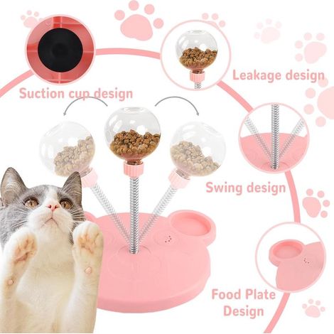 Jouet distributeur de friandises pour chien rose, puzzle alimentaire interactif favorisant l'intelligence et notamment l'ennui quotidien (1/4)