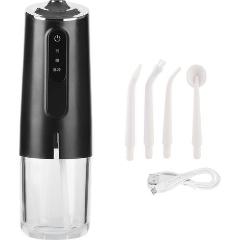 Irrigateur Dentaire Portable 240ml 3 Modes USB Rechargeable avec 1 Buse - Noir (1/5)