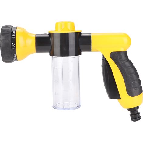 Pistolet pulvérisateur 8 jets avec réservoir 100ml pour jardin et lavage auto en ABS jaune (1/5)
