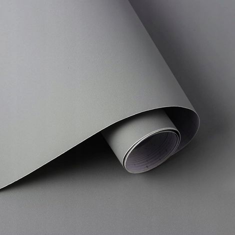 Carta da parati autoadesiva grigio opaco per mobili, rivestimento pareti 60 cm x 10 m (1/5)