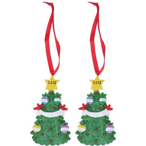 Stück Weihnachtsbaum-Anhänger, aus Kunstharz, handbemalt, dekorativer Weihnachtsschmuck zum Aufhängen für Zuhause, 22 W245 (1/5)