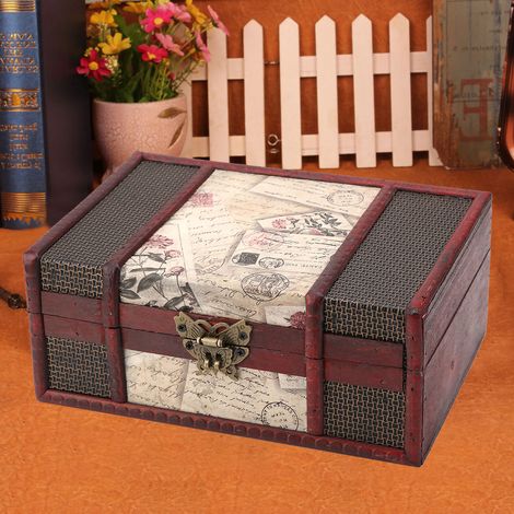 Boîte de Rangement en Bois Rustique pour Accessoires et Petits Objets - Organisateur Vintage Compact (1/5)