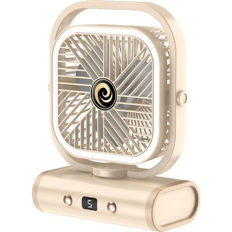 Ventilateur de bureau, ventilateur portable silencieux, rechargeable par USB, ventilateur mural, 5 vitesses de ventilation, Blanc