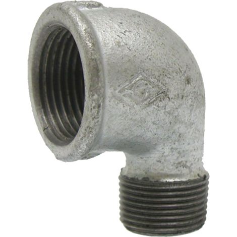 Codo de hierro fundido galvanizado de 90 grados, 1 pulgada, GZ GW (1/2)