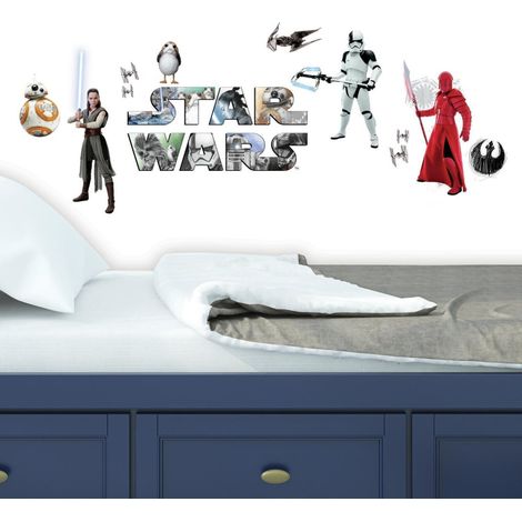 14 Stickers Repositionnables Star Wars, épisode VIII : Les Derniers Jedi 23x44cm (1/3)