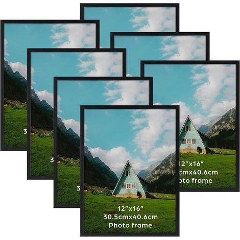 Bilderrahmen 7er Set Wandmontage Wohnzimmer Büro 30x40cm Schwarz (1/5)