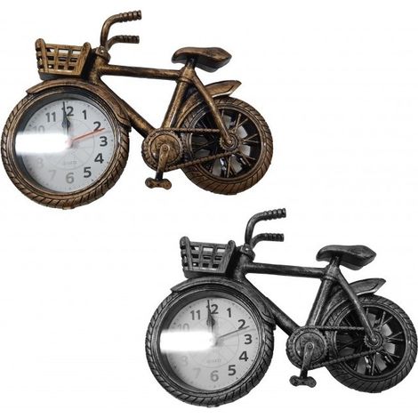 TRADE SHOP - Orologio Sveglia Tavolo Forma Bicicletta Bike Cestino Analogica Allarme Casa -