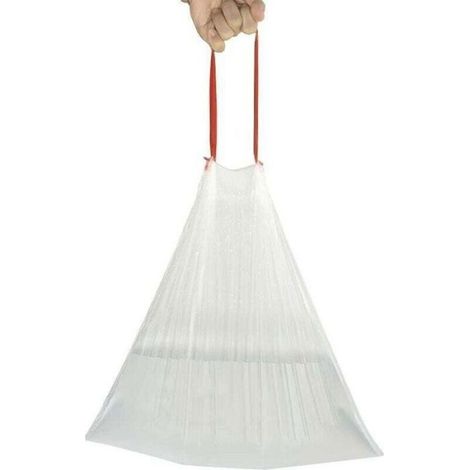 Lot de 120 sacs poubelle transparents avec cordon de serrage 45 x 50 cm (1/4)