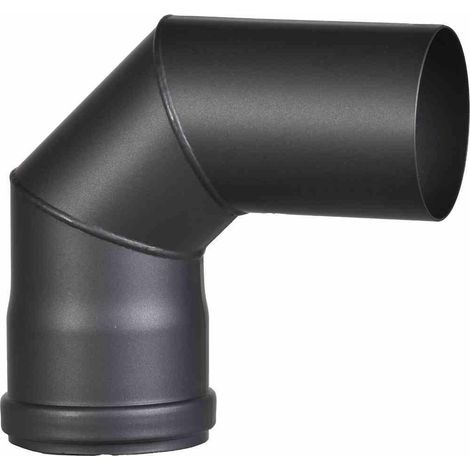 Pelletbogen 80 mm, 90° o.Tür 1,2 mm, Stahl, lackiert, SW (1/3)