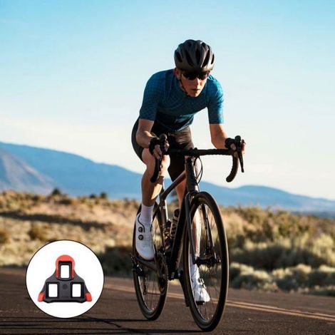 Cales de vélo SPD-SL rouges, compatibles avec système Shimano, plaques antidérapantes pour vélo de route intérieur, kit avec vis et clé Allen (1/5)