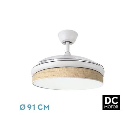 DC Moda Ventilator 72 W weiß/hellgrau 91 cm 7200 lm 3CCT Fernbedienung (1/2)