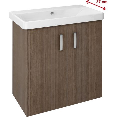 THEIA Meuble sous-vasque 2 portes 66,3x70x35cm, Pin Rustique (1/4)