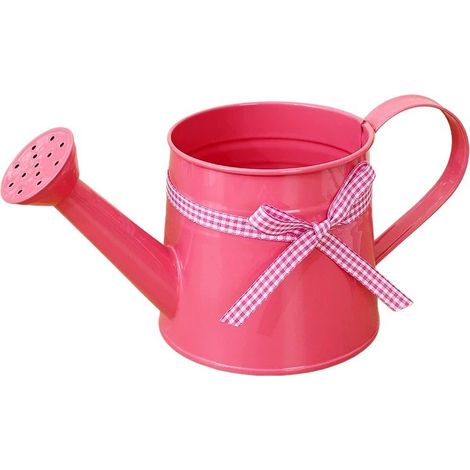 Arrosoir en fer-blanc de 1 L, bec long, pour plantes d'intérieur et d'extérieur, rose rouge (1/5)
