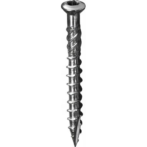 200 Vis Bois Quadra Speed en Vrac D. 5 mm Inox A2 Autoforeuse TX 25 - Alsafix - Longueur 60 mm