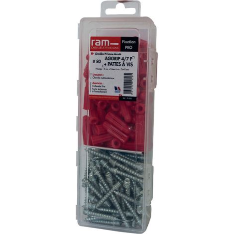 Boîte de 80 Chevilles AGGRIP 2/5 + Vis 7 x 40 mm - RAM (1/2)