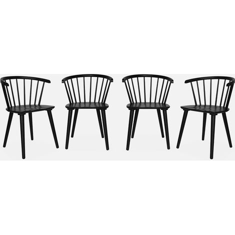 Silla de bar de madera, set de 4