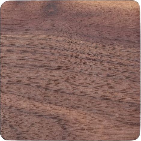 Dessous de Verre Carré Bois 8.8cm Chocolat Noyer Plat Protection Table Porte Tasses Coussin Isolant Thermique Résistant Chaleur Soucoupes Maison Bureau (1/3)