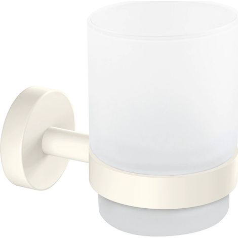 Soporte para baño y portacepillos de dientes de cristal TESA MOON, metal, blanco
