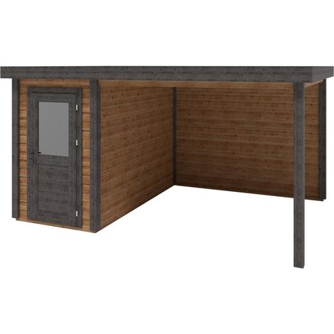 Casetta da giardino in legno Mira 4.56x3.09 m - 14.09 m2 - 28 mm - impregnata - 000135 (1/3)