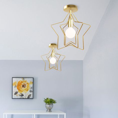 Lot de 2 Plafonnier Luminaire Moderne Lustre Forme Étoile Rotatif Lampe de Plafon en Métal (1/5)