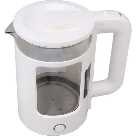 Bouilloire électrique sans fil 2000 W en acier inoxydable 304, 2 L, double paroi, avec arrêt automatique et protection contre la surchauffe, prise UE 220 V, blanche. (1/5)