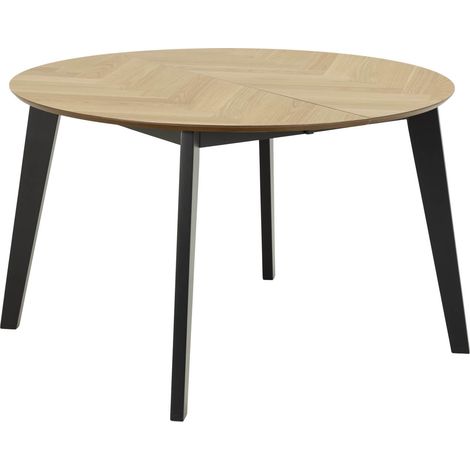 Georgetown Esstisch Ø120/198 cm inkl. 2 Zusatzplatten, Fischgräte, Eiche dekor.
